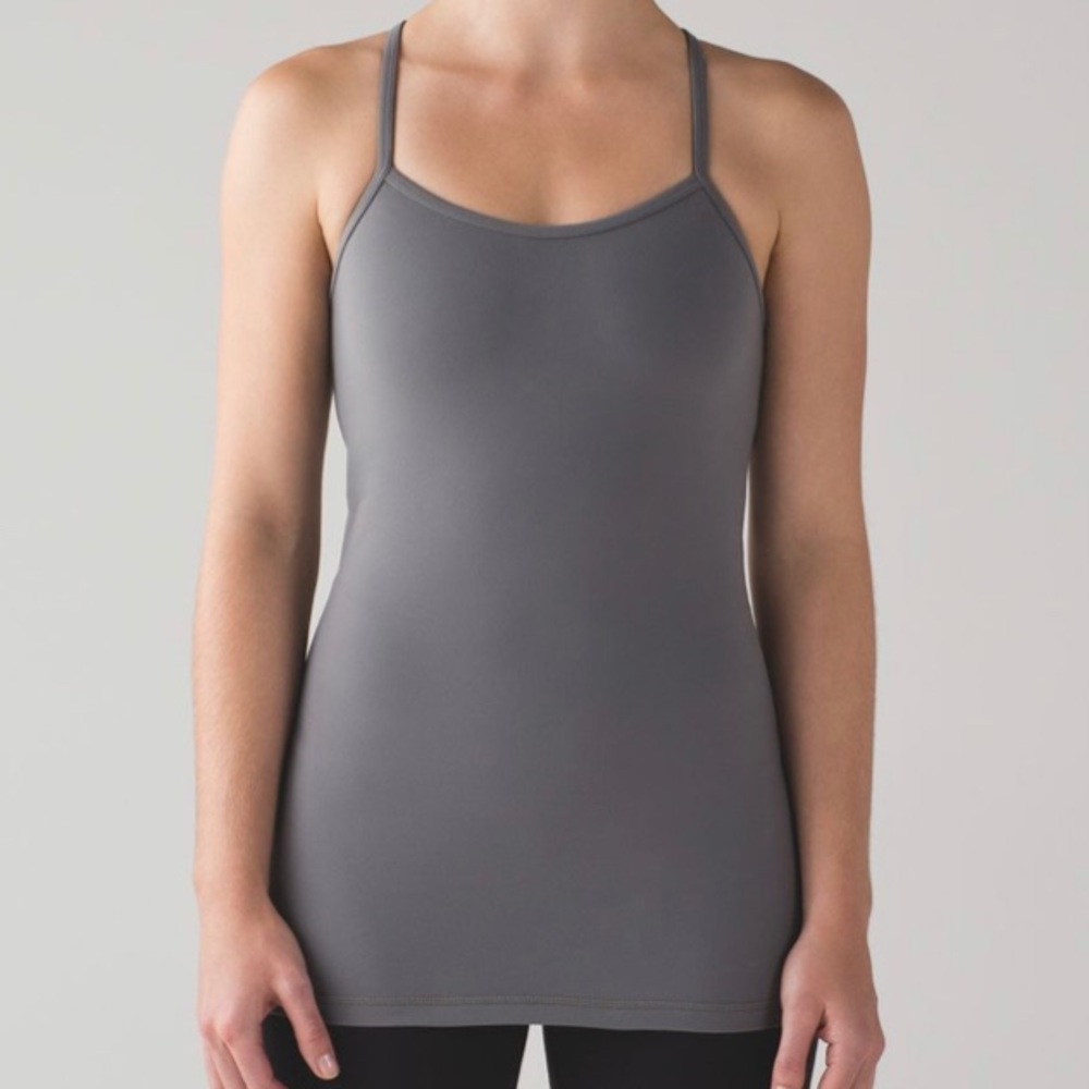 (USED) Lululemon Y Active Top - Grey (Size 8)